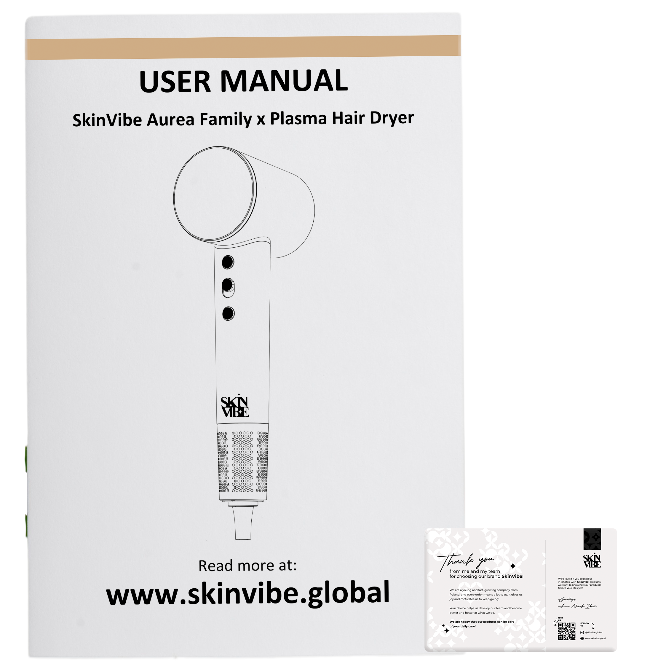 Device manual + thank you card