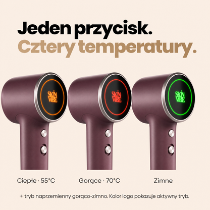 Cztery tryby temperatury sygnalizowane kolorem ekranu - SkinVibe Nova PlasmaGo