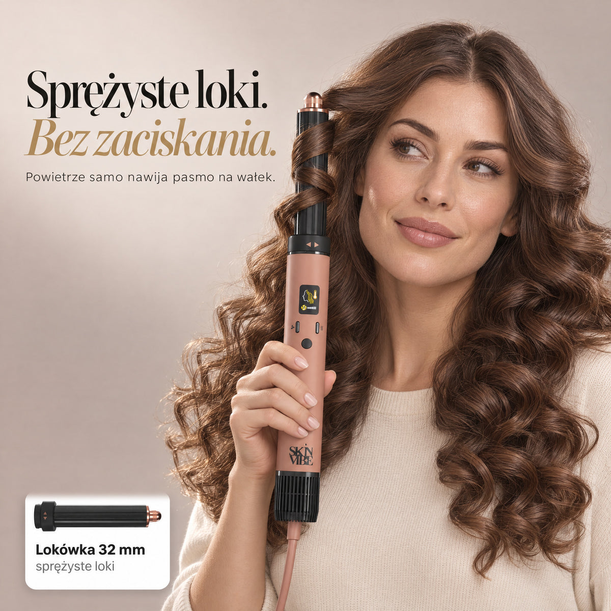 Lokówka 32 mm SkinVibe Nuvia AirPlasma - sprężyste loki